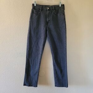 Frank And Oak Jeans Womens 28 Black Cyndi Straight Fit High Rise Recycled Cotton